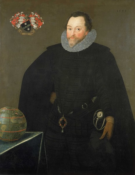 Sir Francis Drake by Gheeraerts (by Marcus Gheeraerts the Younger, Public Domain)