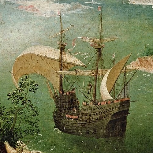 A Carrack Ship by Bruegel (by Pieter Bruegel, Public Domain)