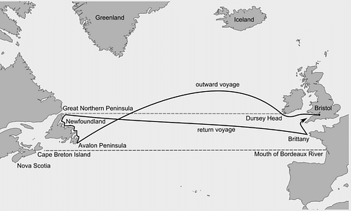 John Cabot's Route to Newfoundland