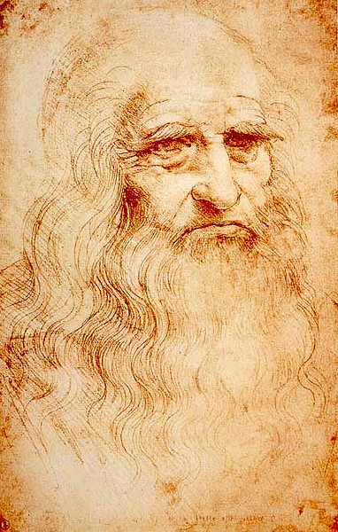 Leonardo da Vinci Self-portrait (by Leonardo da Vinci, Public Domain)