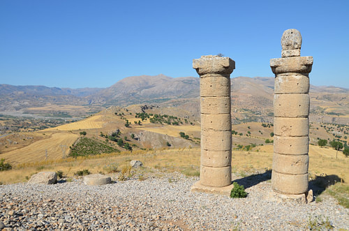 Tumulus of Karakus with Distant Views of Mount Nemrut