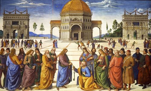 Delivery of the Keys to St. Peter by Perugino (by Pietro Perugino, Public Domain)