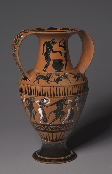 Nikosthenic Amphora with Dancing Satyrs & Maenads