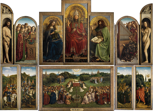 The Ghent Altarpiece by Jan van Eyck (by Web Gallery of Art, Public Domain)