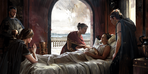 Artist's Depiction of an Ailing Woman
