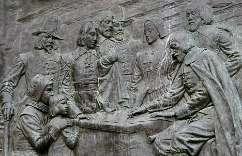 Pilgrims Signing the Mayflower Compact (by David, CC BY)