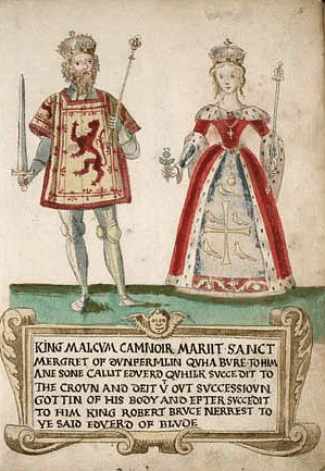 Malcolm III of Scotland & Queen Margaret (by Forman Armorial, Public Domain)