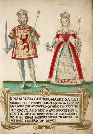 Malcolm III of Scotland & Queen Margaret (by Forman Armorial, Public Domain)