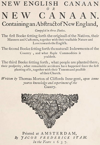 New English Canaan (by Project Gutenberg, Public Domain)