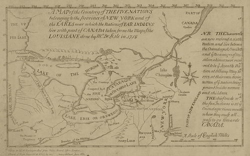 Map of the Five Nations, 1730 CE