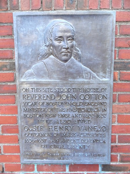 John Cotton & Henry Vane Plaque