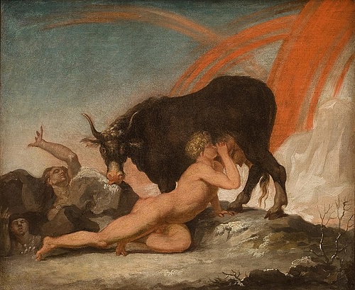 Ymir & Audhumla (by Nicolai Abraham Abildgaard, Public Domain)