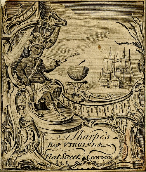 Papel de tabaco CE do século XVIII