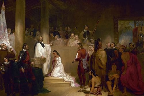 Baptism of Pocahontas (by John Gadsby Chapman, Public Domain)