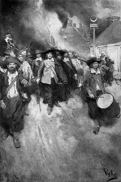Bacon's Rebellion: The Burning of Jamestown (by Howard Pyle, Public Domain)