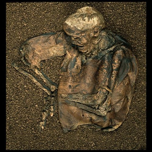The Lindow Man (by Â© Trustees of the British Museum - Republished under the British Museum Standard Terms of Use for non-profit educational purposes., Copyright)