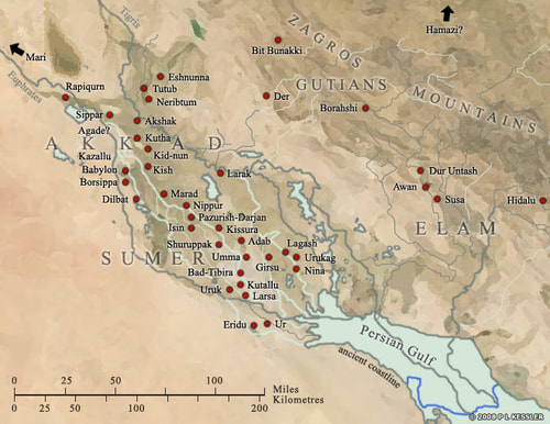 Enki (tanrı) 7 Mitolojiler.com Map of Sumer