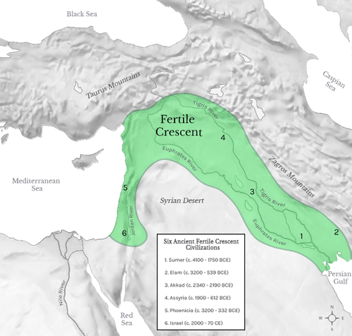 Bereketli Hilal ve Mezopotamya’da Tarım 9 Mitolojiler.com Fertile Crescent Map