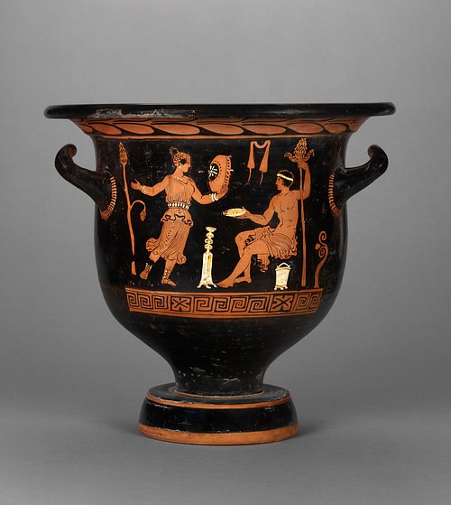 Krater with Dionysus & Maenad