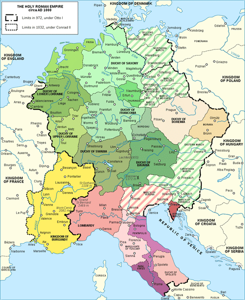 Mapa Rimske Rise Svatá říše římská - Encyklopedie světových dějin