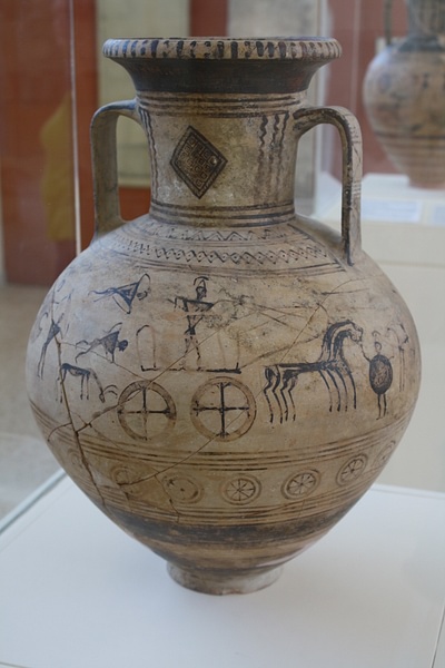 Geometric Amphora with Chariot Scene