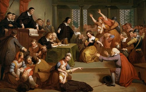 Witch Trial of George Jacobs (by Thomkins H. Matteson, Public Domain)