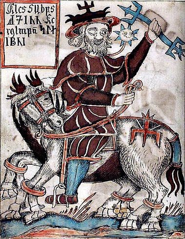 Odin & his Horse Sleipnir (by Germanic Mythology, Public Domain)