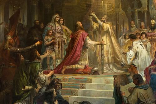 Coronation of Charlemagne (by Friedrich Kaulbach, Public Domain)