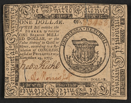 Eight-Dollar Continental Bill, 1775