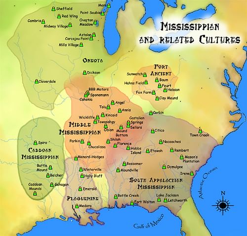 Map of Mississippian and Related Cultures