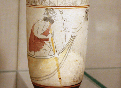 Charon, Attic Lekythos Detail (by Peter Roan, CC BY-NC)