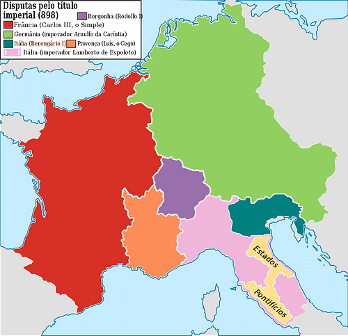 Division of the Carolingian Empire in 898