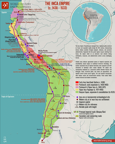 Ruta Inca Mapa Ruta De Los Incas