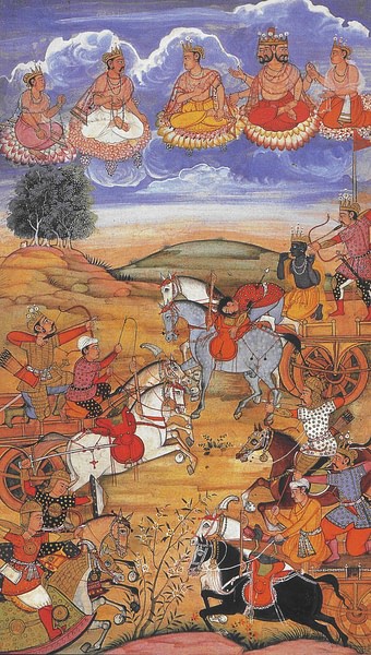 Arjuna During the Battle of Kurukshetra (by Unknown, Public Domain)