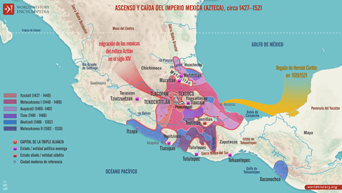 Mapa del Imperio azteca, circa 1427-1521 (by Simeon Netchev, CC BY-NC-ND)
