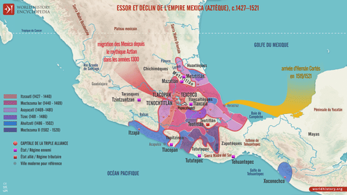 Carte de l'empire mexica, vers 1427-1521 (by Simeon Netchev, CC BY-NC-ND)