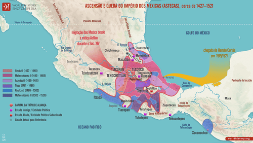 Mapa do Império Asteca, cerca de 1427-1521 (by Simeon Netchev, CC BY-NC-ND)