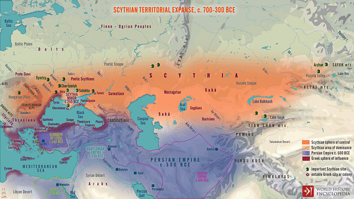 Skythische Territoriumsausdehnung, c. 700-300 v. Chr.