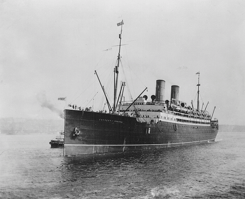 Empress of Ireland at Sea (by Unknown Photographer, Public Domain)