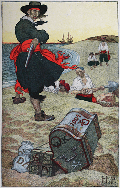 Captain Kidd Burying His Treasure