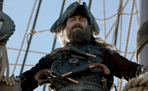 Ray Stevenson as Blackbeard (by Starz, Copyright, fair use)