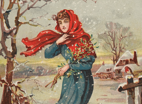Lady Gathering Mistletoe
