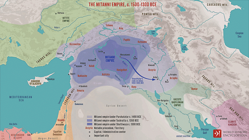 The Mitanni Empire, c. 1500-1300 BCE (by Simeon Netchev, CC BY-NC-SA)