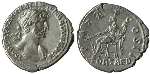 Denarius Commemorating Hadrian's Return to Rome in 118 CE
