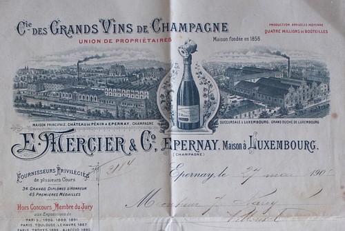 Champagne Mercier Invoice