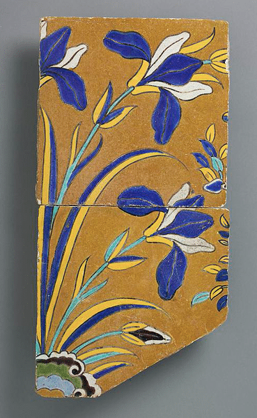 Persian Tiles Showing Iris Plants