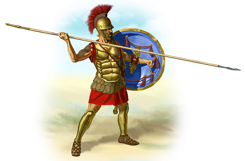 Greek Hoplite (by Johnny Shumate, Public Domain)