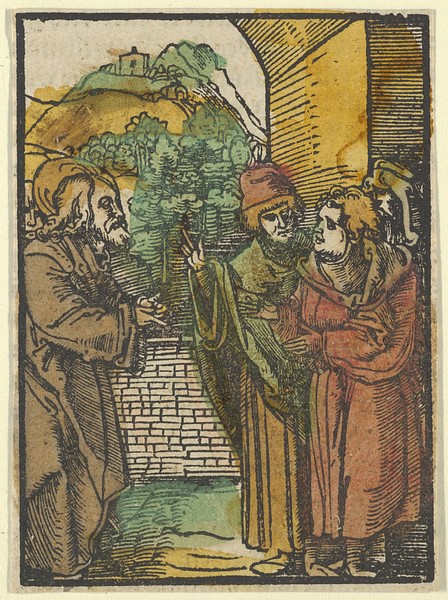 Christ and the Pharisees, from Das Plenarium (by Hans Schäufelein, Copyright)