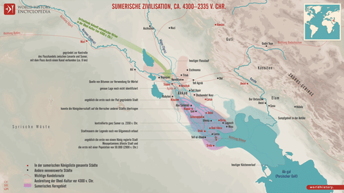 Karte der Sumerischen Zivilisation (by Simeon Netchev, CC BY-NC-ND)