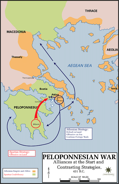 Map of the Peloponnesian War, Beginning